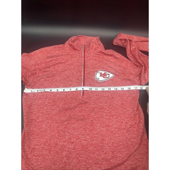 Team Apparel Nike Dri Fit Red 1/4 Zip Kansas City Chiefs Long Sleeve Shirt Sz M - Picture 12 of 14